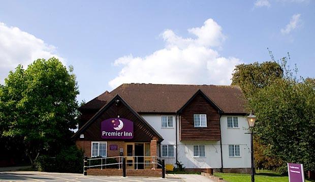 Exterior at Premier Inn Harlow showing surrounding greenery