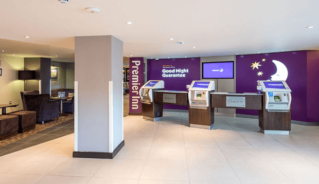 Reception inside Premier Inn Kingston Upon Thames hotels