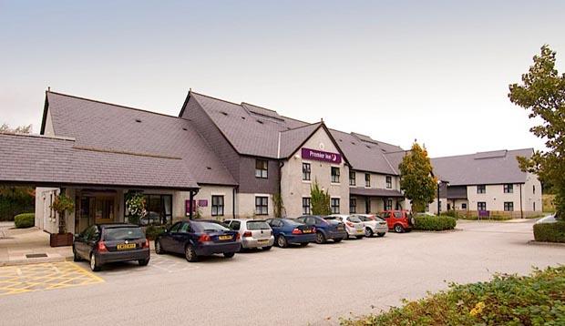 Exterior of Premier Inn Llandudno (Glan-Conwy) hotel showing car park