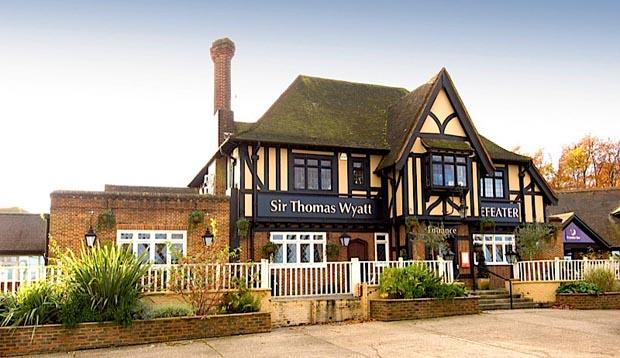 Exterior of restaurant at Premier Inn Maidstone (Allington) hotel