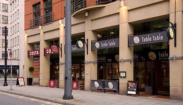 Inside restaurant area at Premier Inn Manchester Central hotel