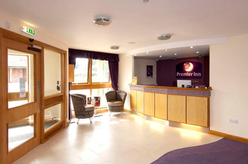 Reception at Premier Inn Newport/Telford hotel