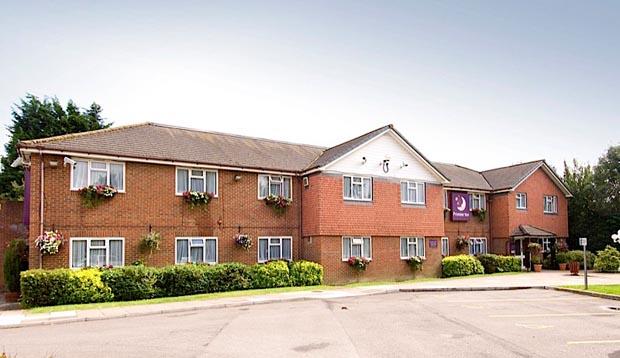 Exterior of Premier Inn Reading South showing car park