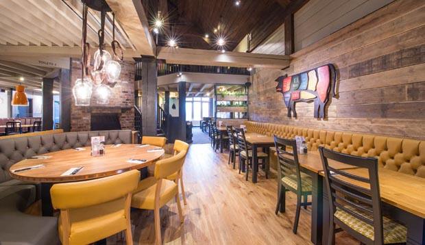 Interior of Beefeater restaurant at Premier Inn Crewe West hotel