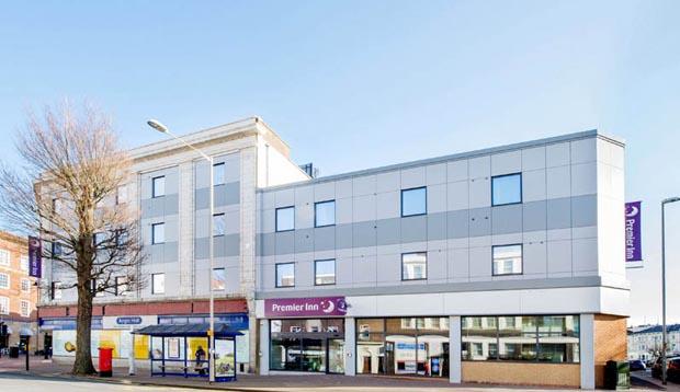 View from the street of the Premier Inn Eastbourne Town Centre Premier Inn hotel