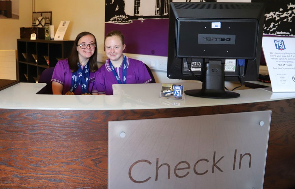 Helen and Lizzie on reception
