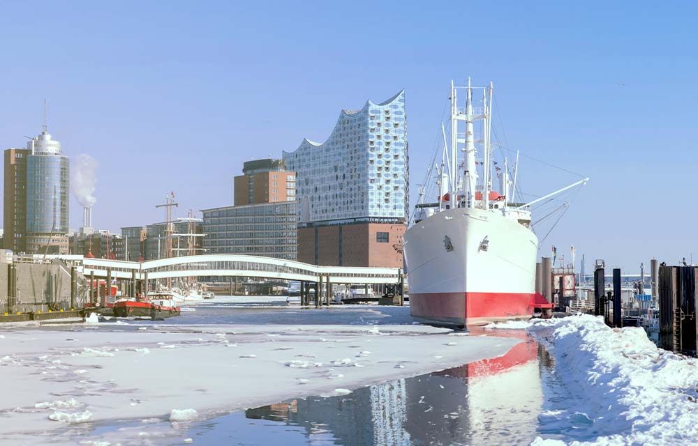 Hamburger Hafen im Winter