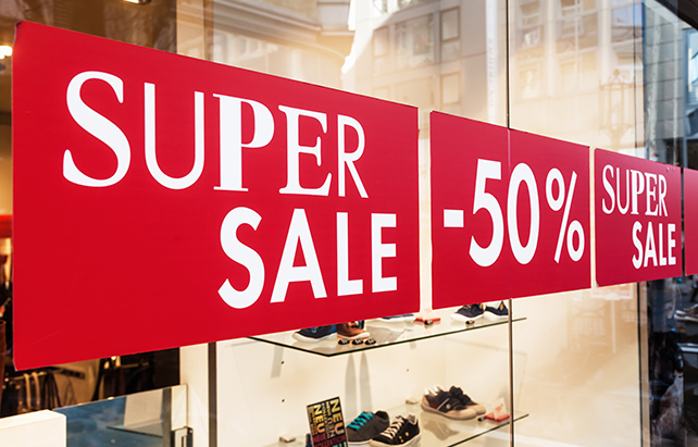 Super Sale Schaufenster