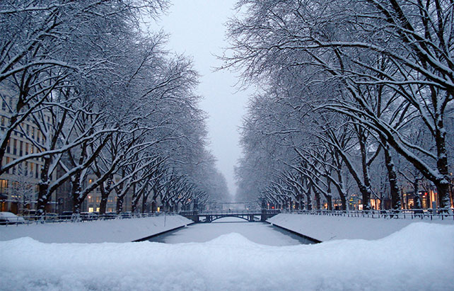 Winterliche Stadt Düsseldorf