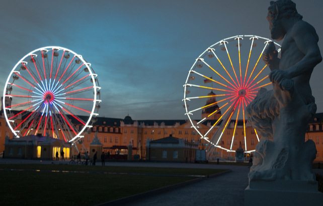Riesenräder beim Schloss Karlsruhe
