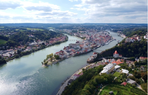 Passau/Donau Luftbildaufnahme
