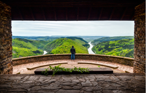 Panoramablick auf die Saarschleife