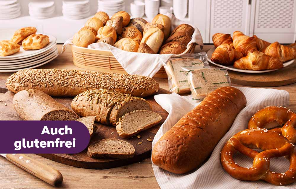 Das Frühstück mit der bäckereiwürdigen Auswahl