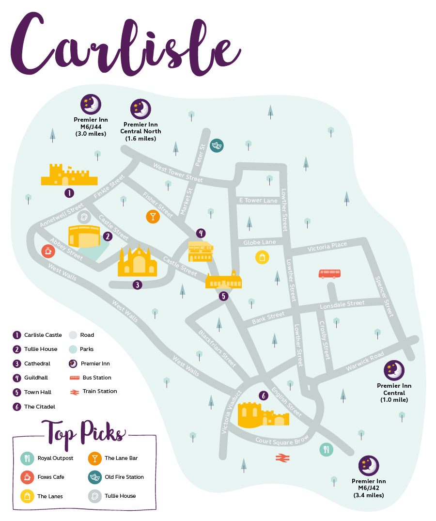 Tourist Map Of Carlisle Things To Do In Carlisle | A Local Guide By Premier Inn