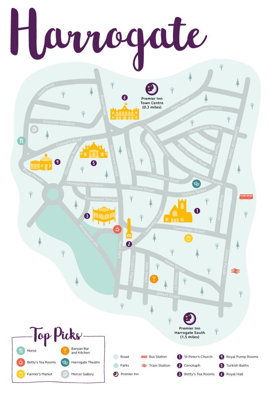 Premier Inn map of Harrogate