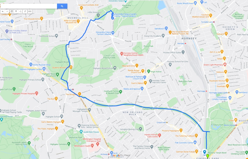 NORTH: Finsbury Park to Ally Pally Cycling Trail