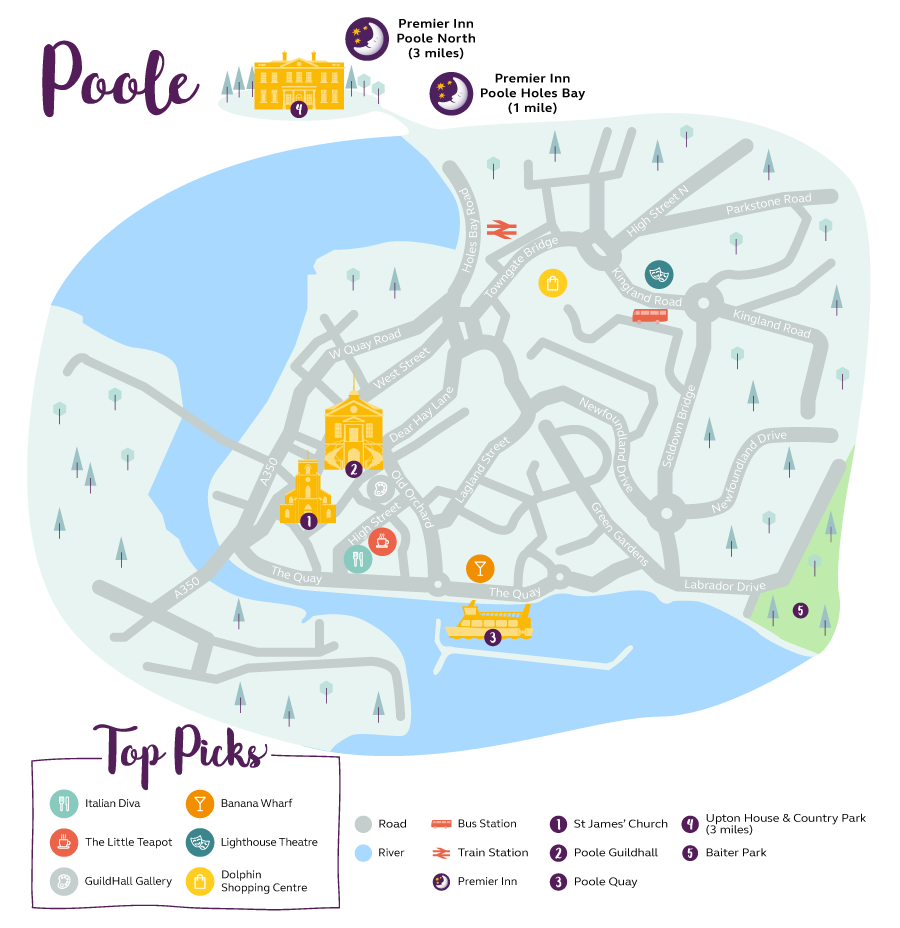 Premier Inn map of Poole