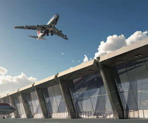 Arriving by aeroplane