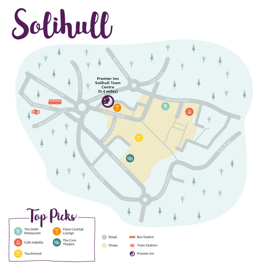 Premier Inn Solihull map