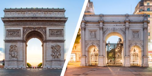 Arc de Triomphe, France and Marble Arch, London