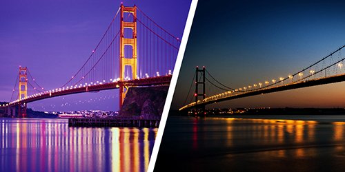Golden Gate Bridge, San Francisco, USA and Humber Bridge, Kingston upon Hull
