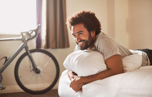 Fahrrad im Premier Inn Zimmer