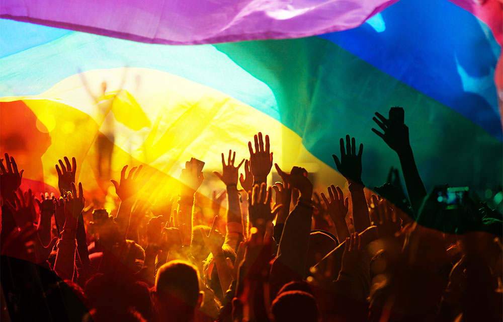 Feiern unter der Rainbow-Flag