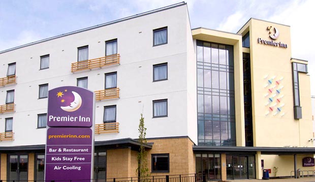 Exterior of Premier Inn Cambridge hotel