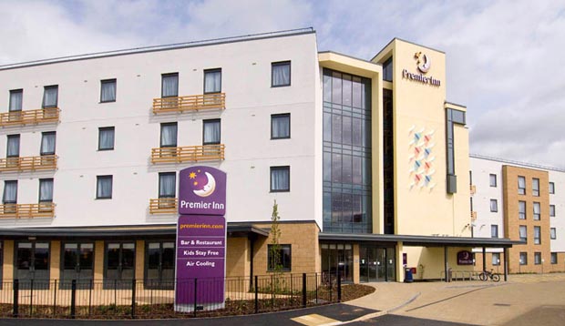 View of Premier Inn Cambridge hotel from the outside