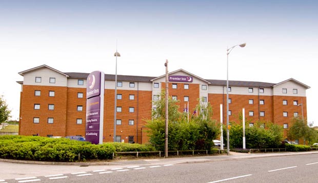Exterior of Premier Inn Castleford (Xscape, M62 J32)