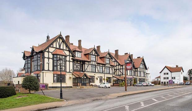 View from the road of Premier Inn Chingford hotel