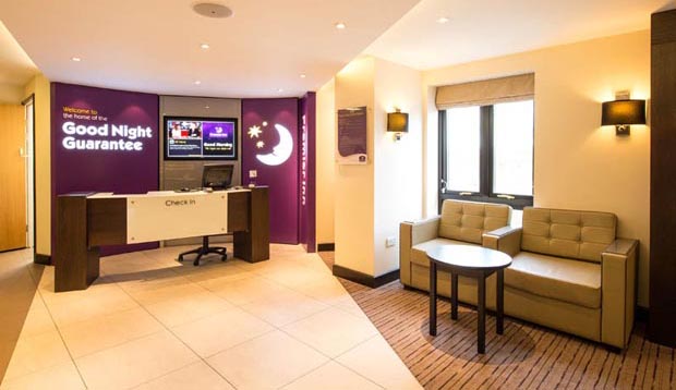 Reception area at Premier Inn Chingford hotel