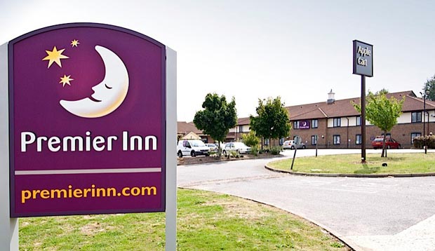 Exterior of Premier Inn Oxford South showing sign