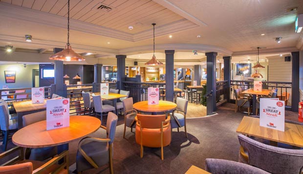 Restaurant area at Premier Inn Doncaster Lakeside