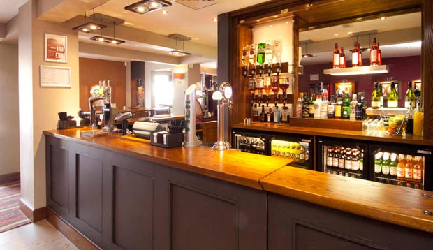 Bar area at Premier Inn Exeter Central St Davids
