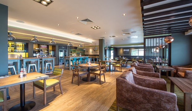 Bar area at Premier Inn Chatham/Gillingham (Victory Pier)
