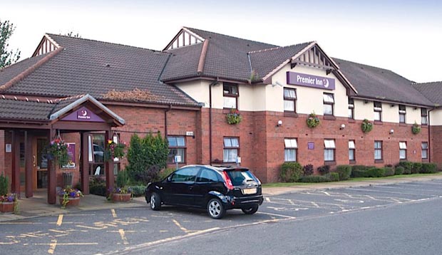 Exterior at Premier Inn Glasgow (Bellshill) showing car park