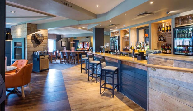 Bar area at Premier Inn Gloucester (Longford)