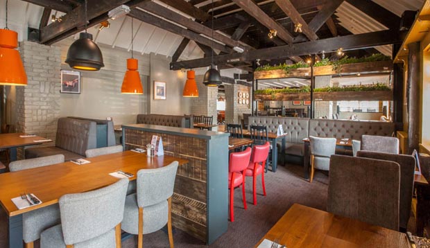 Beefeater restaurant area at Premier Inn Gloucester (Little Witcombe)
