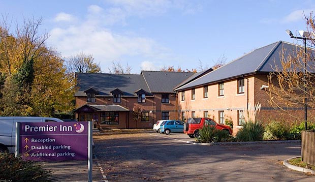 Exterior at Premier Inn Gravesend Central showing car park