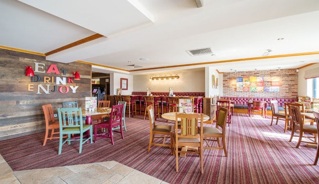 Restaurant area at Premier Inn Great Yarmouth