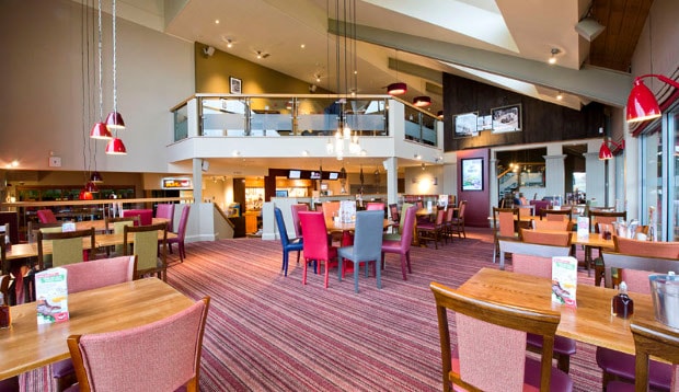 Restaurant area at Premier Inn Hinckley