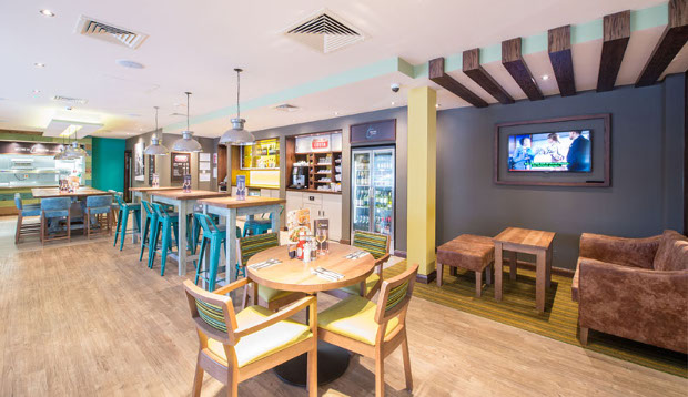 Restaurant area at Premier Inn Hitchin Town Centre