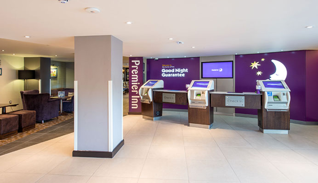 Reception inside Premier Inn Kingston Upon Thames hotels
