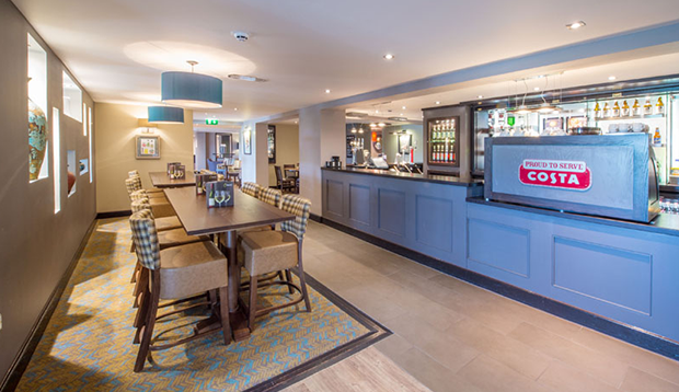 Bar area inside Premier Inn Kingston