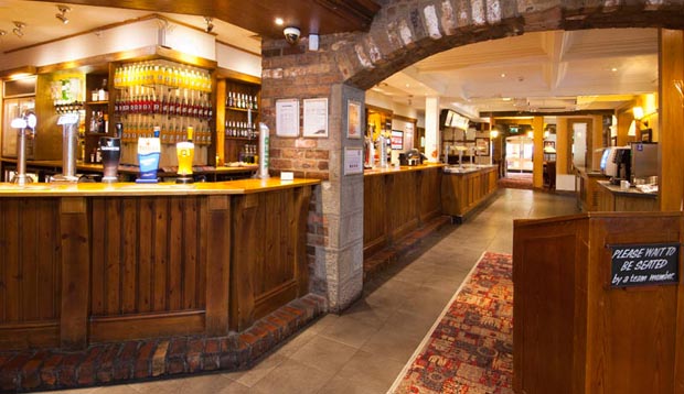 Bar area at Premier Inn Leeds South (Birstall)