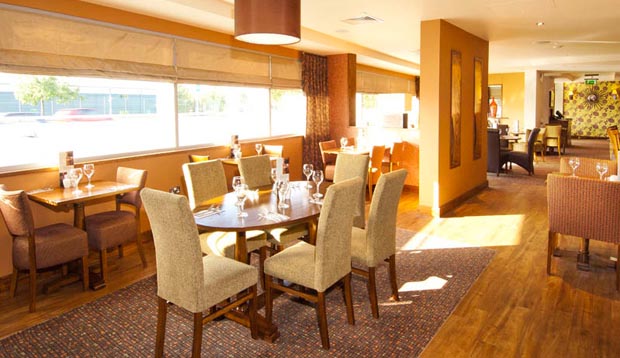 Restaurant area at Premier Inn Liverpool John Lennon Airport hotel