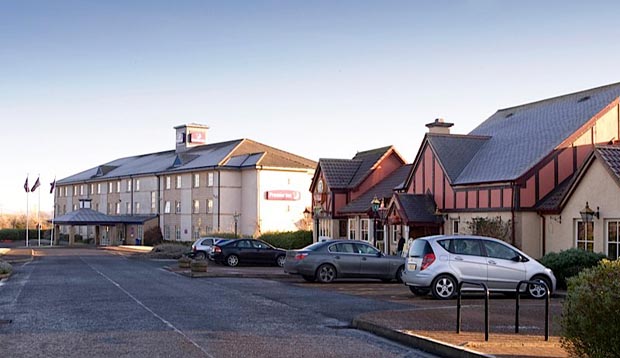 Exterior at Premier Inn Livingston (Bathgate) showing car park