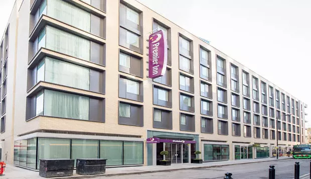 Exterior of Premier Inn London City (Aldgate) hotel