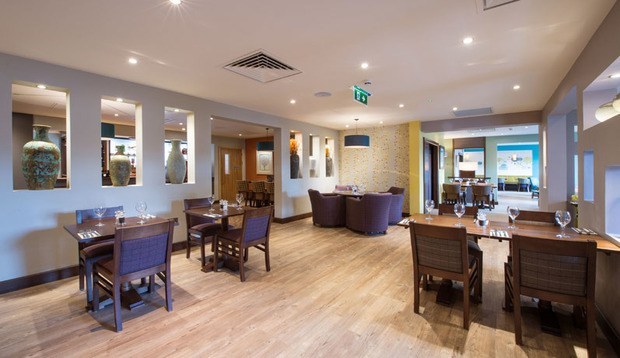 Restaurant area at Premier Inn London Brentford hotel